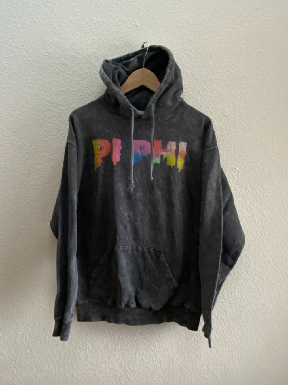 Pi Phi Pi Beta Phi Sorority Colortone Hoodie Sweatshirt Women's Medium Gray
